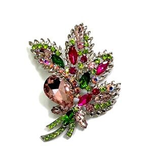 Large Floral Multi Colored Brooch